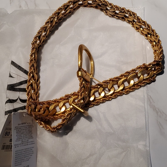 Zara gold chain link belt main image 4